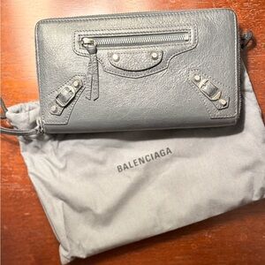Balenciaga Charcoal Leather Wallet
